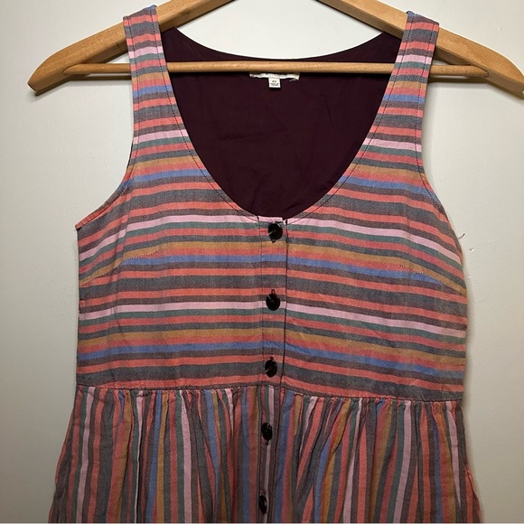 Madewell Scoopneck Tank Dress in Rainbow Stripe Size XS - Picture 7 of 16